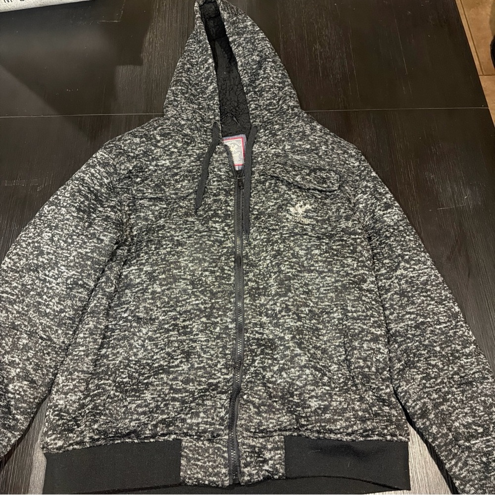 Black and Gray Beverly Hills Polo Club Hooded Jacket msrp $90
